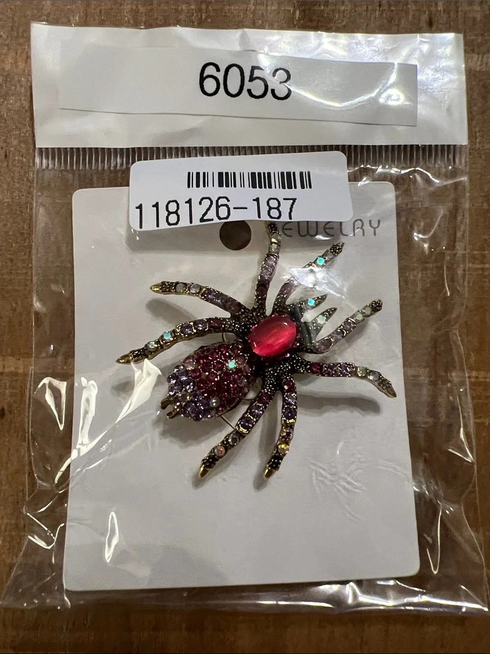 3/$18 Sparkling Purple & Pink Spider Brooch Lot 6053